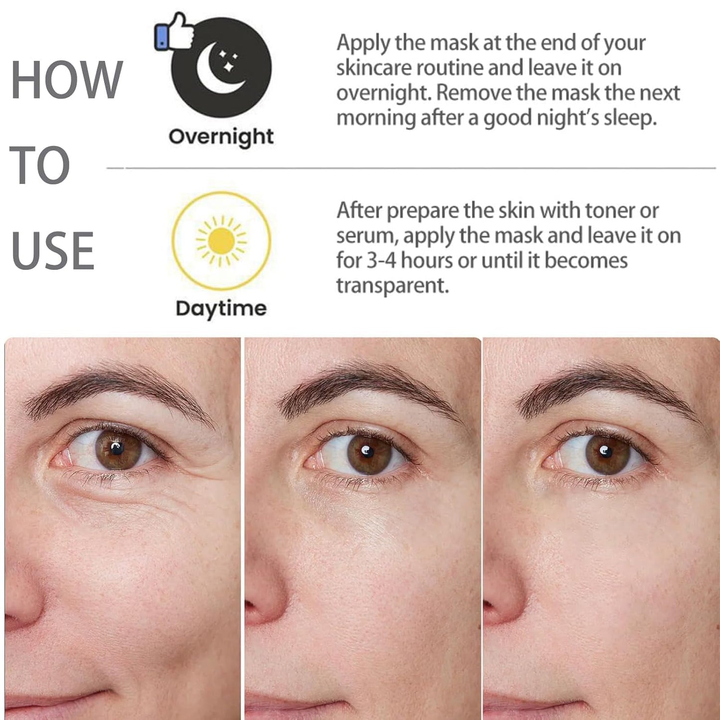 ONMYLOVIN 5 Pack Deep Collagen Face Mask, Bio-Collagen Korean Overnight Hydrogel Mask, Anti Wrinkle Firming Lifting Korean Collagen Films for Improve Skin Elasticity, Firming And Moisturizing