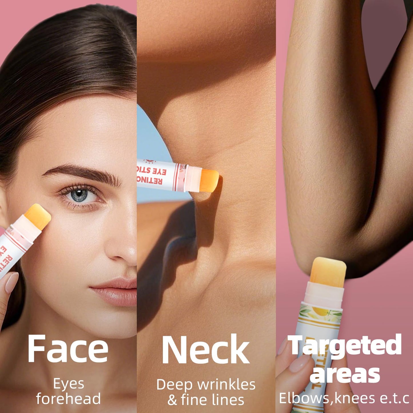 Radiia Retinol Eye Stick, Anti-Aging Eye Cream, Skincare for Wrinkles, Dark Circles, Puffiness - Retinol Eye Balm Moisturizes, Softens & Nourish Skin,All-in-One Face Skincare Treatment (0.13oz *24pcs)