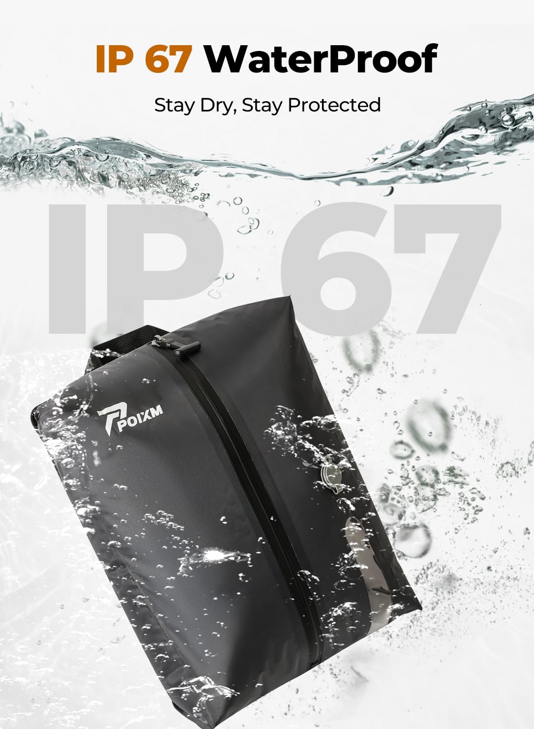 POIXM Reusable Vacuum Bags for Travel, IP67 Waterproof Space Saver Bag for Travel Suitcases and Backpack