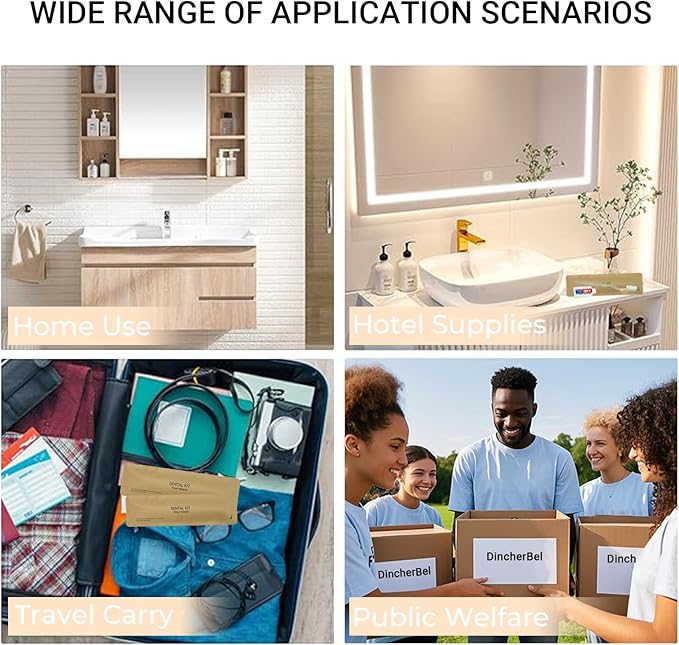 50 Pack Travel Size Toothbrushes with Toothpaste in Bulk, Disposable Individually Wrapped Wheat Straw Portable Toothbrushes Kit for Homeless, Nursing Home, Charity, Shelter, Airbnb and Hotel