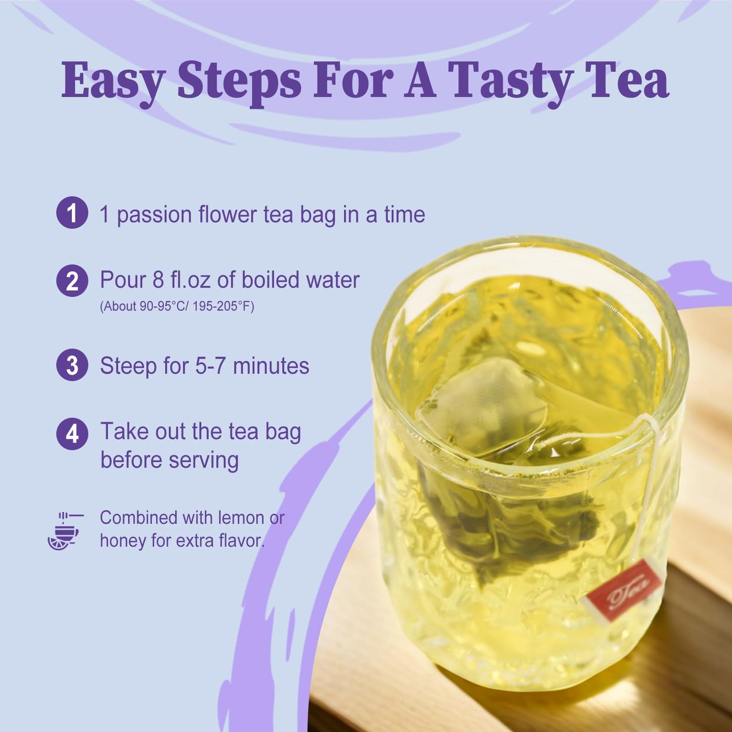 FullChea - Passion Flower Tea bags, 40 Teabags - Natural Passionflower Leaf Herbal Tea for Relaxation - Te De Pasiflora - Non-GMO - Caffeine-free - Support Better Sleep