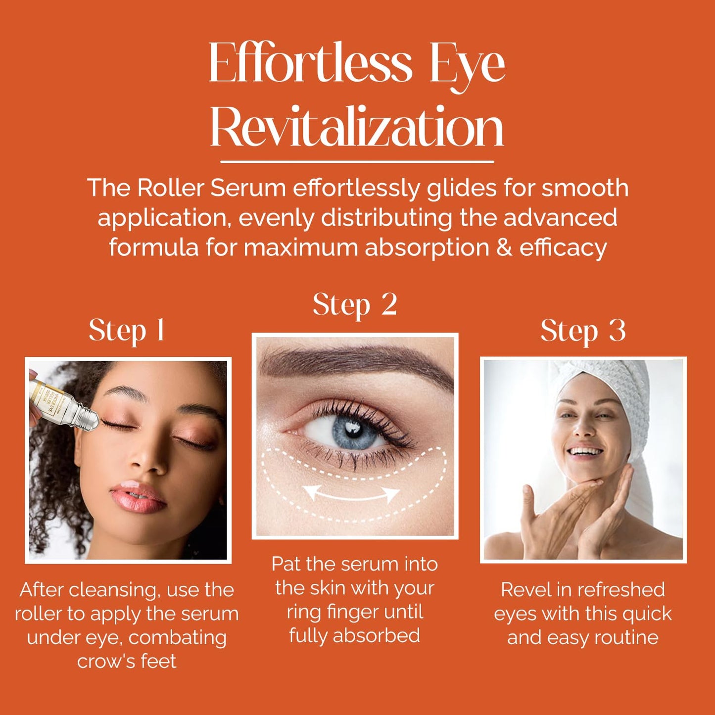 Bella Beauty Eye Roller Serum with Vitamin C & Niacinamide - Reduces Puffiness, Fine Lines & Dark Circles - Anti-Aging, Dermatologist Tested, Korean Skin Care for All Skin Types - 1.69 Fl. Oz