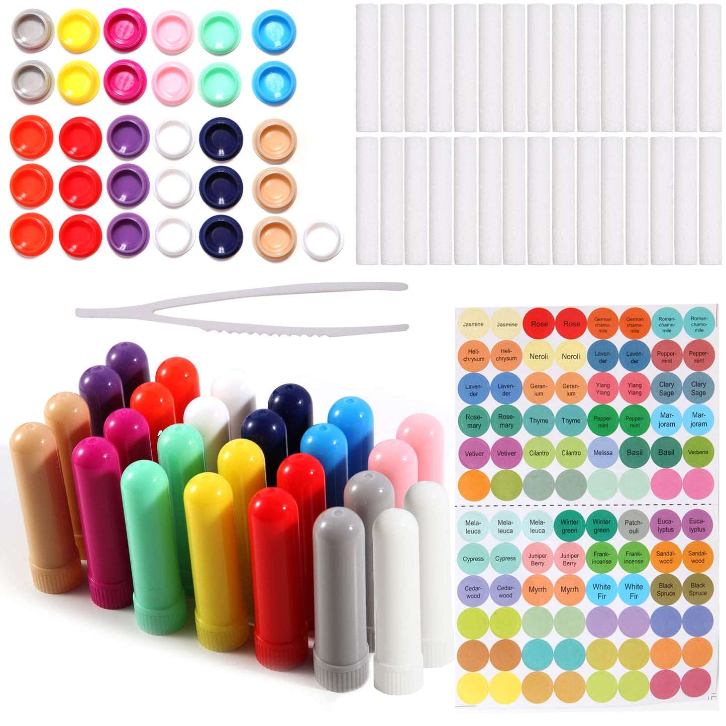 ifin Set of 24 Essential Oil Nasal Inhaler Tubes for Aromatherapy in 12 Colors. Take Your Essential Oils on The Go, Get 184 Pieces in Total!, Green, IFJL-JYG2204-A024
