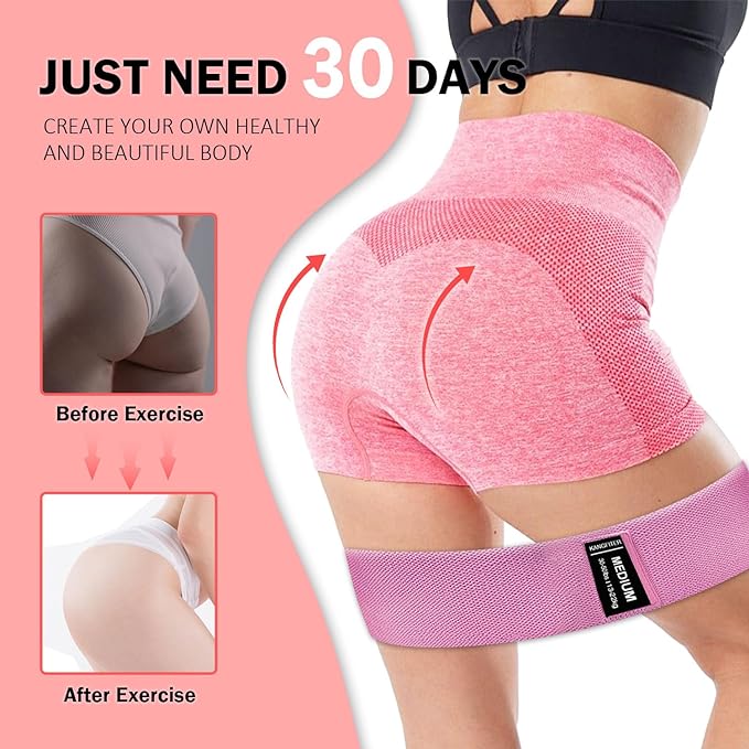 Long and Short Fabric Resistance Bands with Door Anchor 7 PCS, Non-Slip Stretch Booty Bands for Working Out Women & Men, Loop Exercise Elastic Bands for Home Physical Therapy Yoga Pilates