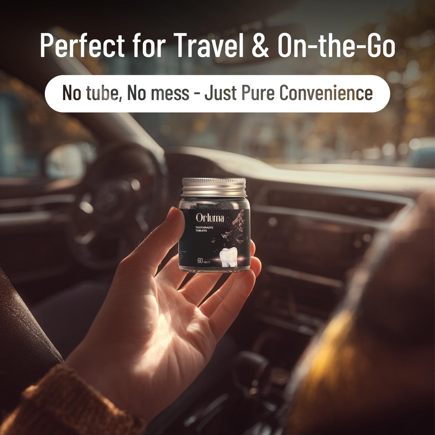 Charcoal Toothpaste Tablets Fluoride Free – Travel Size Toothpaste for Whitening, Fresh Breath & Clean Teeth – Natural Mint Dental Tablets – Portable Oral Care – 60 Count Jar for Daily Use