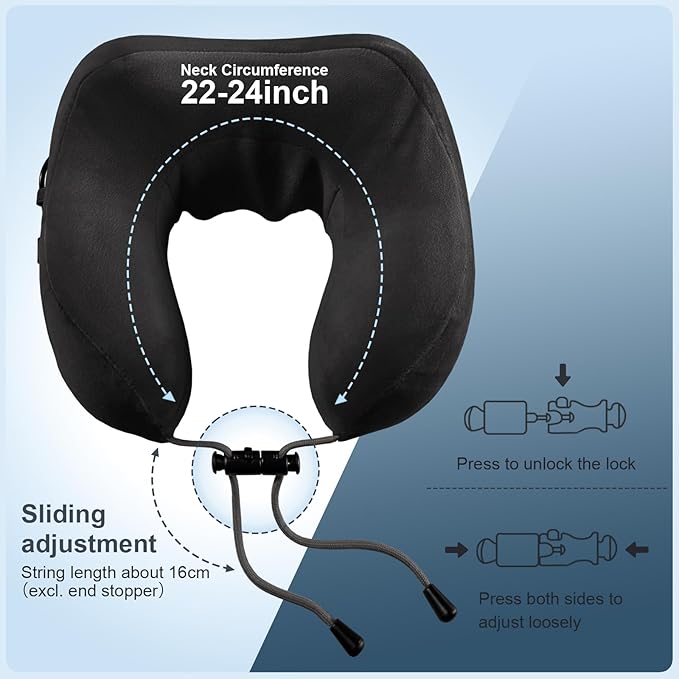 Electric Neck Massager,Portable Heated Kneading Massage Cushion Pillow,Rechargeable Shoulder Neck U-Shaped Massage Shiatsu,for Pain Relief at Home,Car,Office,Travel(Black)