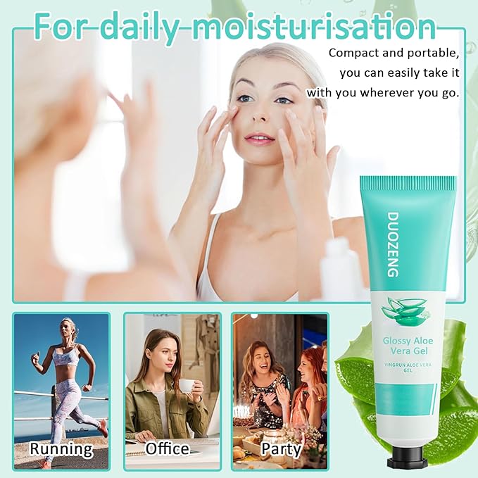 8PCS Aloe Vera Gel for Face,Hydrating Refreshing Aloe Vera Gel for Sunburn Relief,Travel Size Non-sticky Aloe Vera Face Moisturizer,Fast Absorbing After Sun Lotion Aloe Gel Moisturizer