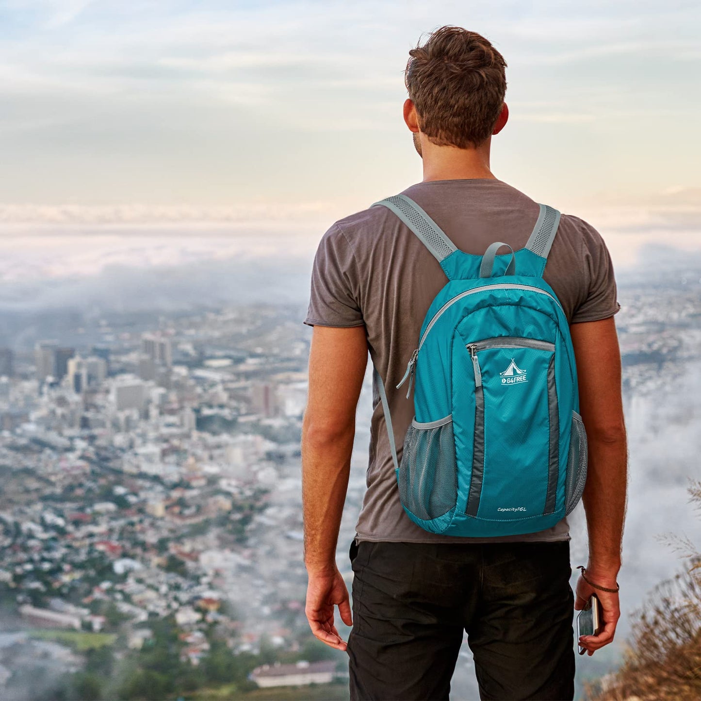 G4Free 16L Hiking Daypack, Lightweight Packable Small Backpack for Travel Camping Outdoor Men Women