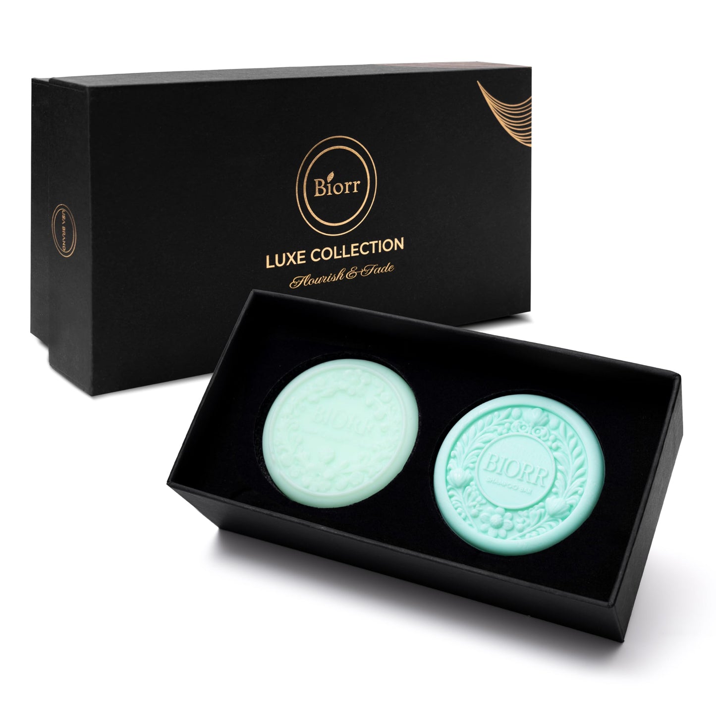 Shampoo and Conditioner Bar Set with Castor Oil for Hair Growth & Strength – Oat Protein, Shea Butter, Aloe – Sulfate-Free, Frizz Control, Vegan, Plastic-Free – BIORR Luxe (2 x 3.5 oz)