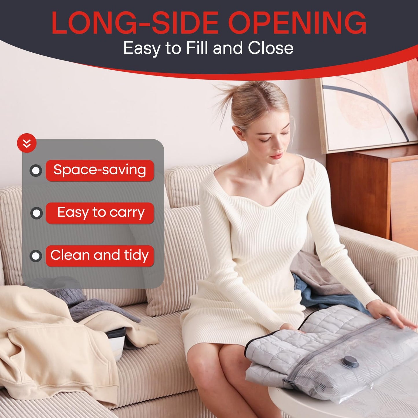 Vacbird 15 Pack Refill Vacuum Storage Bags for Travel - No Pump