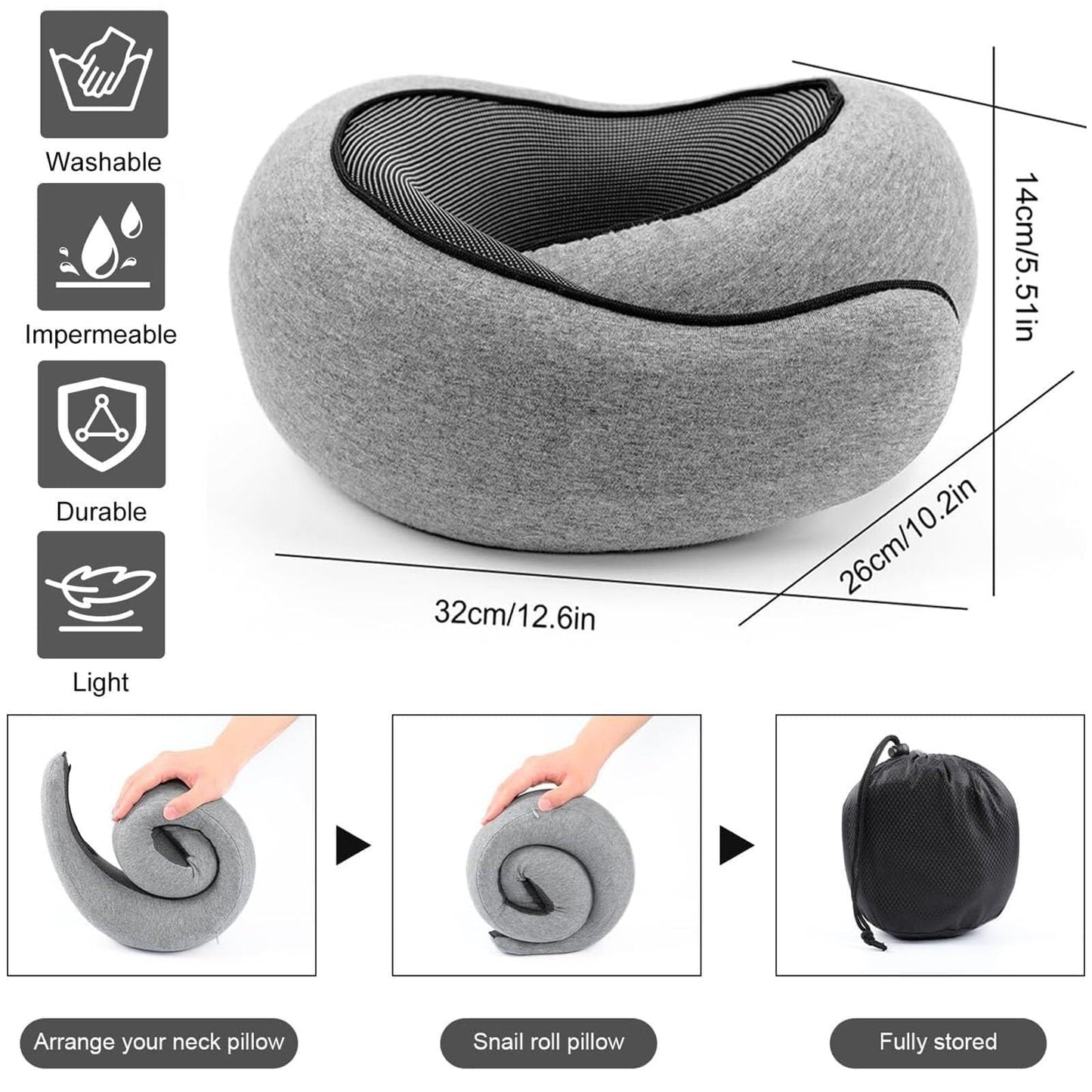 WEERSHUN Travel Pillows for Airplanes,2024 New Travel Pillow,Travel Neck Pillow Airplane Memory Foam Travel Pillow Neck Pillow for Traveling Suitable for Airplanes,Offices and Cars