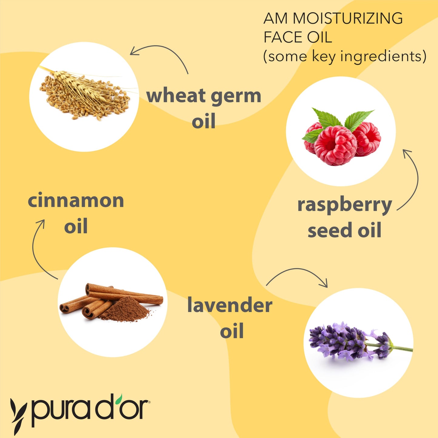 PURA D'OR 3.3 Oz ORGANIC AM Moisturizing Face Oil - Morning Glow Hydrating Skincare -Lightweight Moisturizer for Glowing Skin - All Natural, Vegan, Paraben-Free - Women & Men