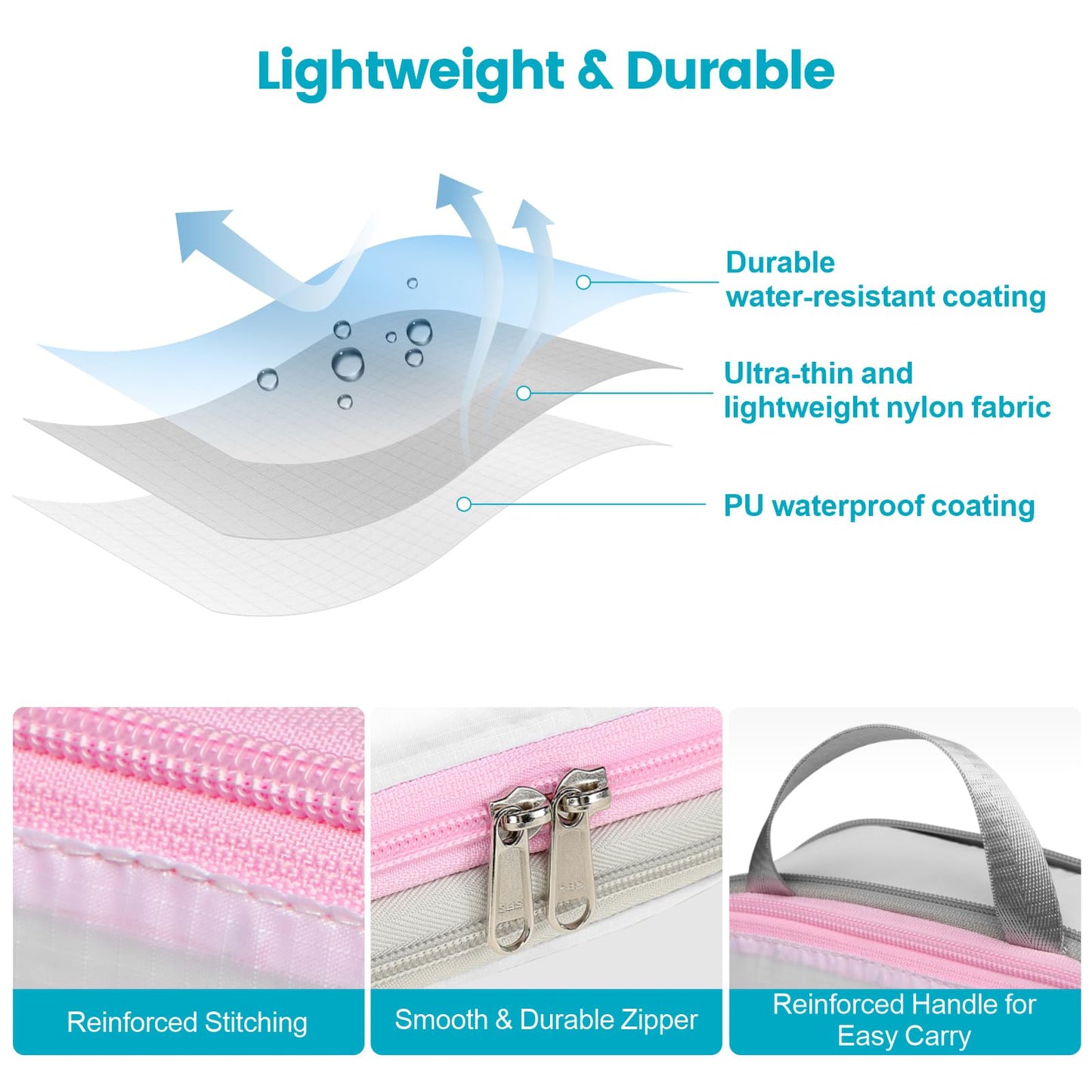 Cambond Compression Packing Cubes for Travel Women - 4 Pack Lightweight Expandable Luggage Packing Organizers Travel Essentials Accassories Bags Compression Cubes for Carry on Suitcases, White