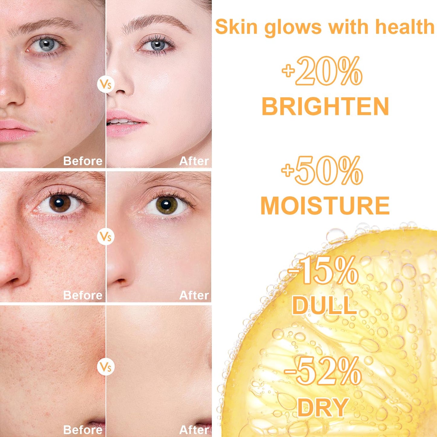 Vitamin C Skincare Set for Teenage Girls, 5-In-1 Skin Cleaning & Care Travel Size Kit With Cleanser, Toner, Face Serum, Eye Cream, Face Cream