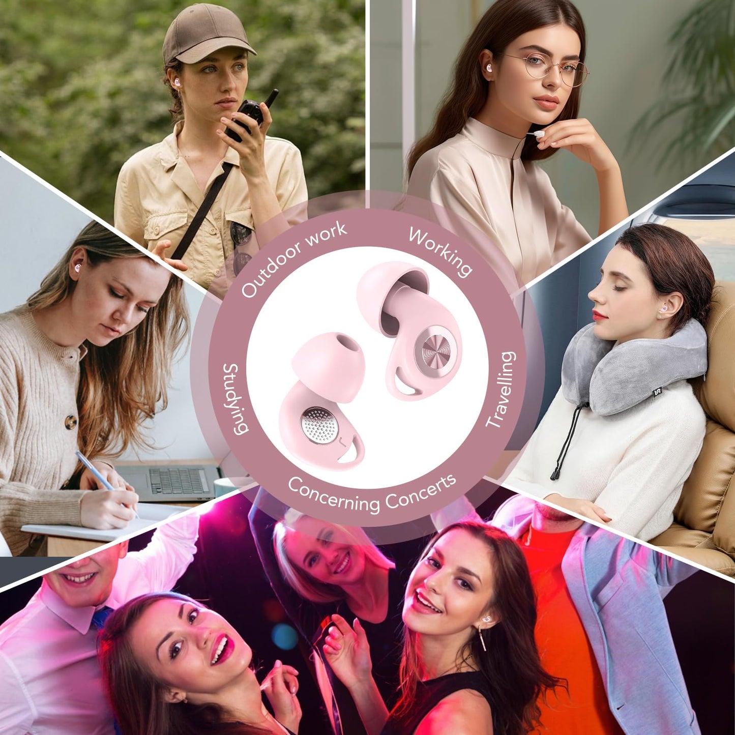 Ear Plugs for Sleeping Noise Cancelling, Ultra-Soft Silicone Earplugs for Sleep, 45dB Reusable Noise Cancelling Ear Plugs Hearing Protection Study/Work/Concert, EarPlugs with Case & 8 Eartips