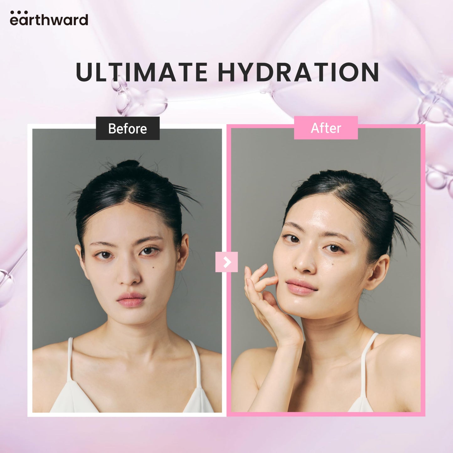 EARTHWARD Salmon DNA PDRN Collagen Pearl Mask | Hydrating Pink Glow Mask | for glass skin younger looking Korean Skincare 2.53 fl.oz