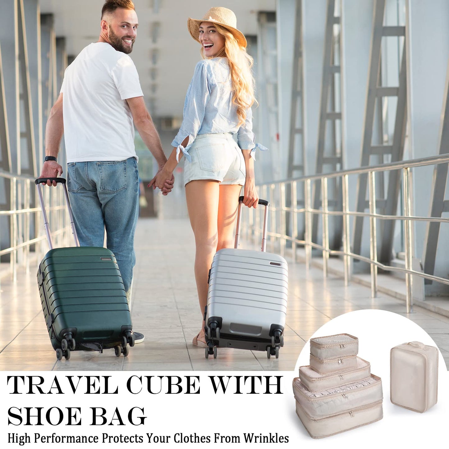 Shappy 12 Set Packing Cubes Luggage Organizer Bags Travel Luggage Suitcases Organizers Luggage Cubes with Shoe Bag