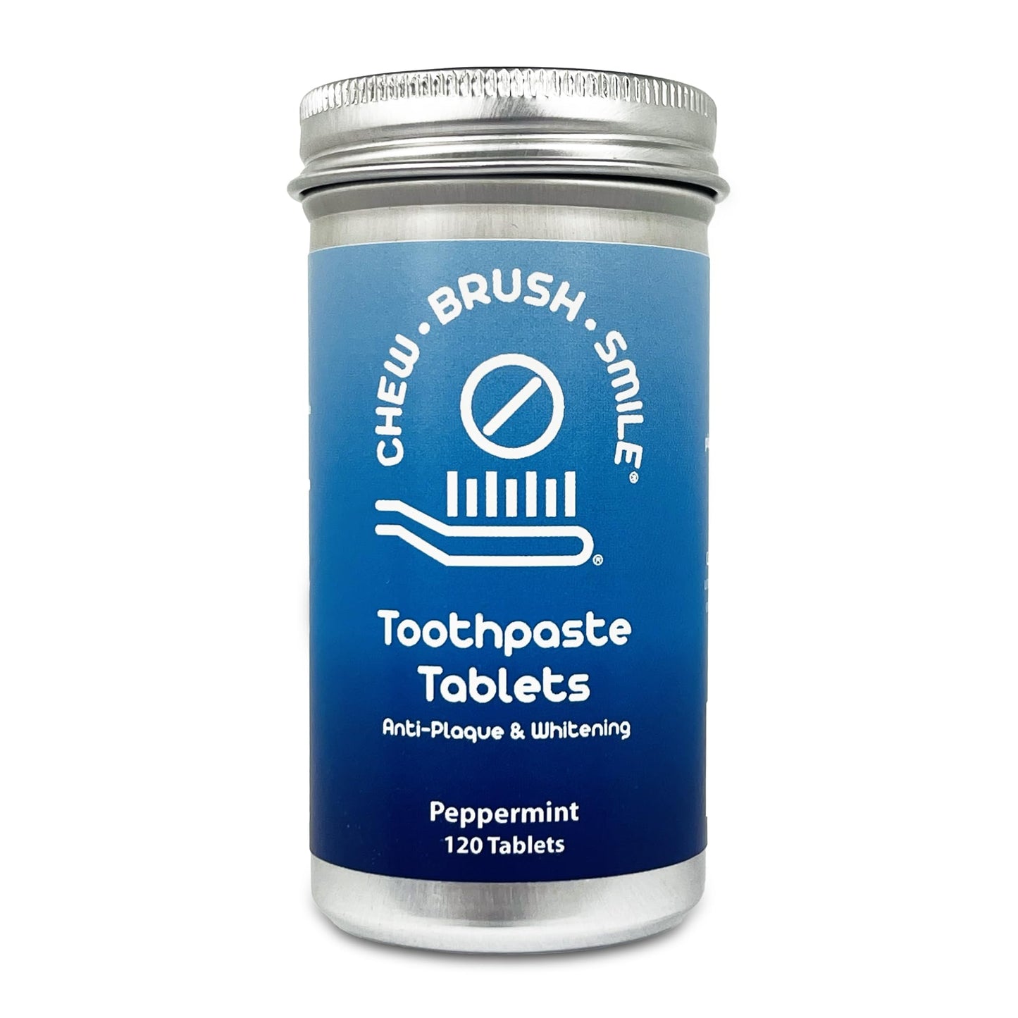 WELdental Chew Brush Smile Toothpaste Tablets 120 Count, Peppermint