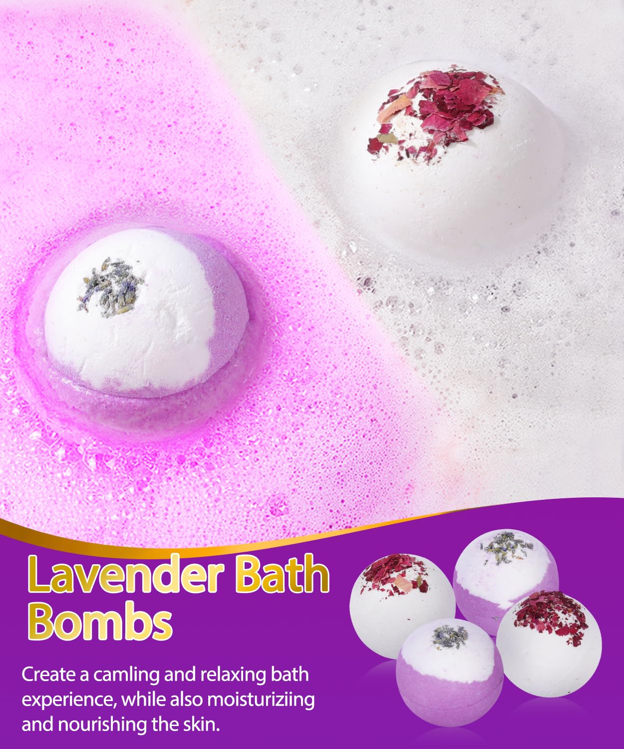 Luxury Bath Gift Set for Women, 12 Pcs Relaxing Lavender Spa Gifts for Women, Self Care Gifts For Mom Wife Girlfriend Sister - Happy Birthday, Christmas, Valentine's Day, Mothers Day Gifts