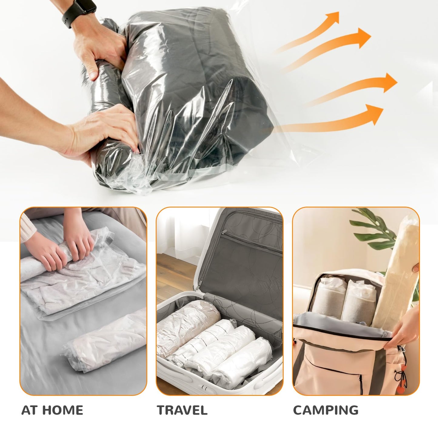 Wevac 20 Compression Travel Bags - Space Saver Bags for Travelling (10 Large, 10 Medium)