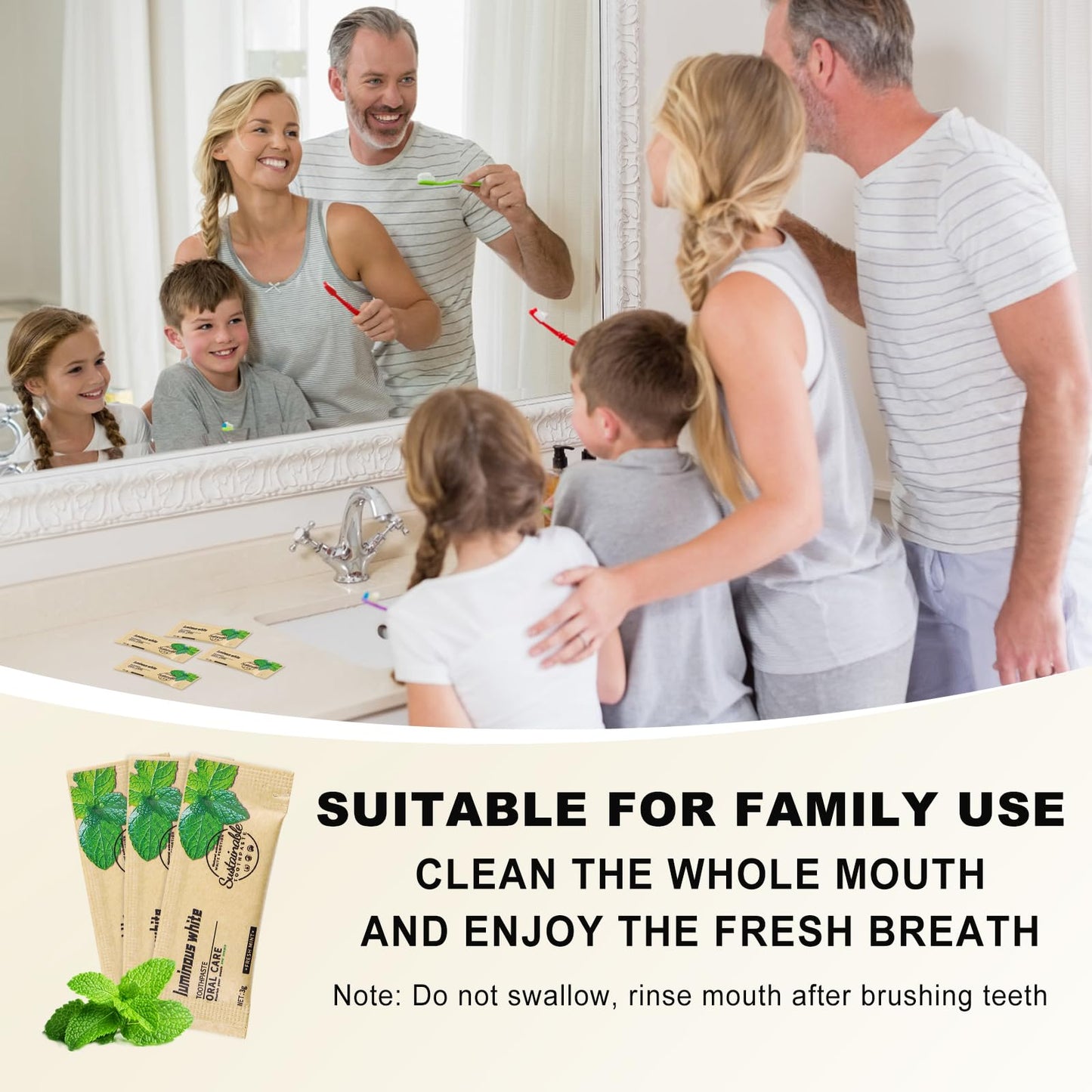 HAIFOTRVA 50 Pack Too Small Bulk Travel Size Toothpaste,0.105 oz Extra Small Toothpaste Travel Size Bulk Mint Mini Disposable Toothpaste for Hotel,Guests,Homeless,Charity(Only Good for Single Use)