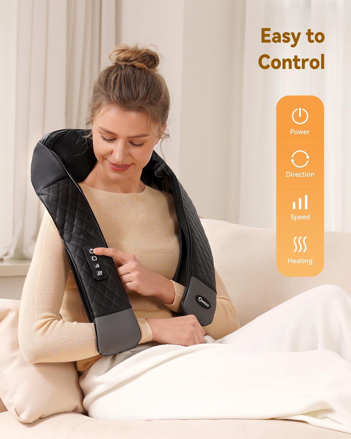 Shiatsu Neck and Shoulder Massager with Heat, Neck and Back Massager, Deep Tissue 4D Kneading Massage Pillow for Shoulder, Back, Body Muscle Pain Relief, Gifts for Women Men Mom Dad Friend, Corded Use