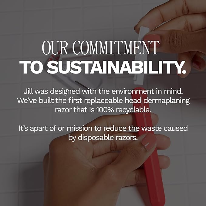 Jill Dermaplane Starter Kit for Women in Cream – Facial Razor & Exfoliating Blade Set with Pre-Shave Magic Wipe, Gentle Skin Cleanser, Glow Moisturizer & 2 Disposable Dermaplane Blades