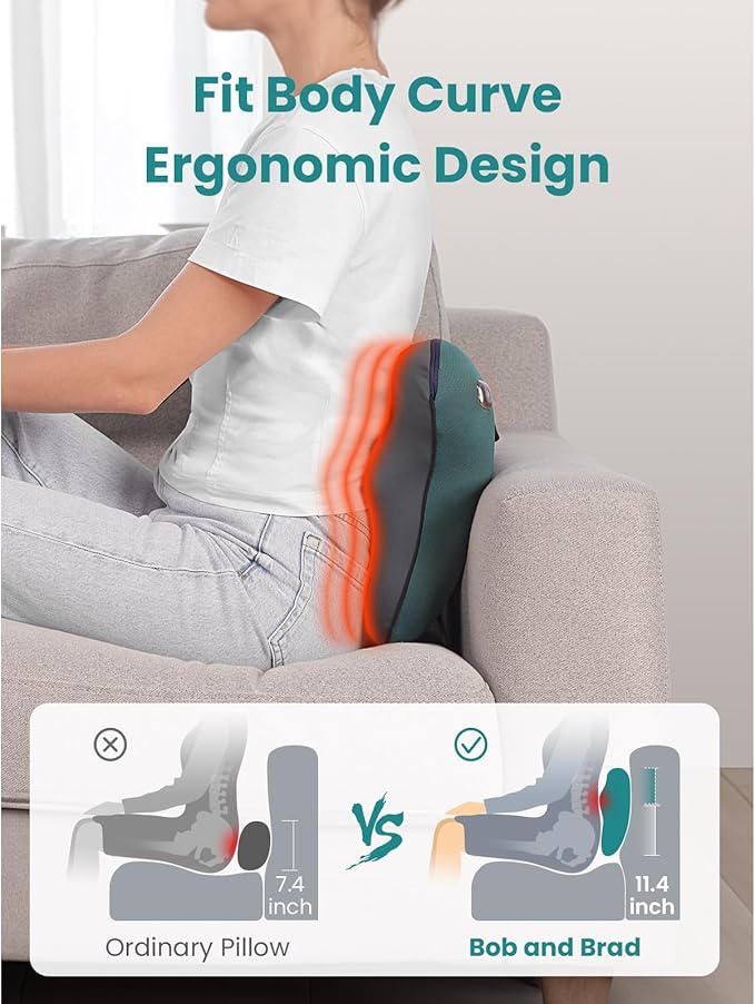 BOB AND BRAD Back Massager with Heat FSA Eligible/HSA Eligible, EZBack Corded Neck Massager for Pain Relief Deep Tissue, Shiatsu Back and Neck Massage Pillow, Full Body Use, Ideal Gifts for Women Men