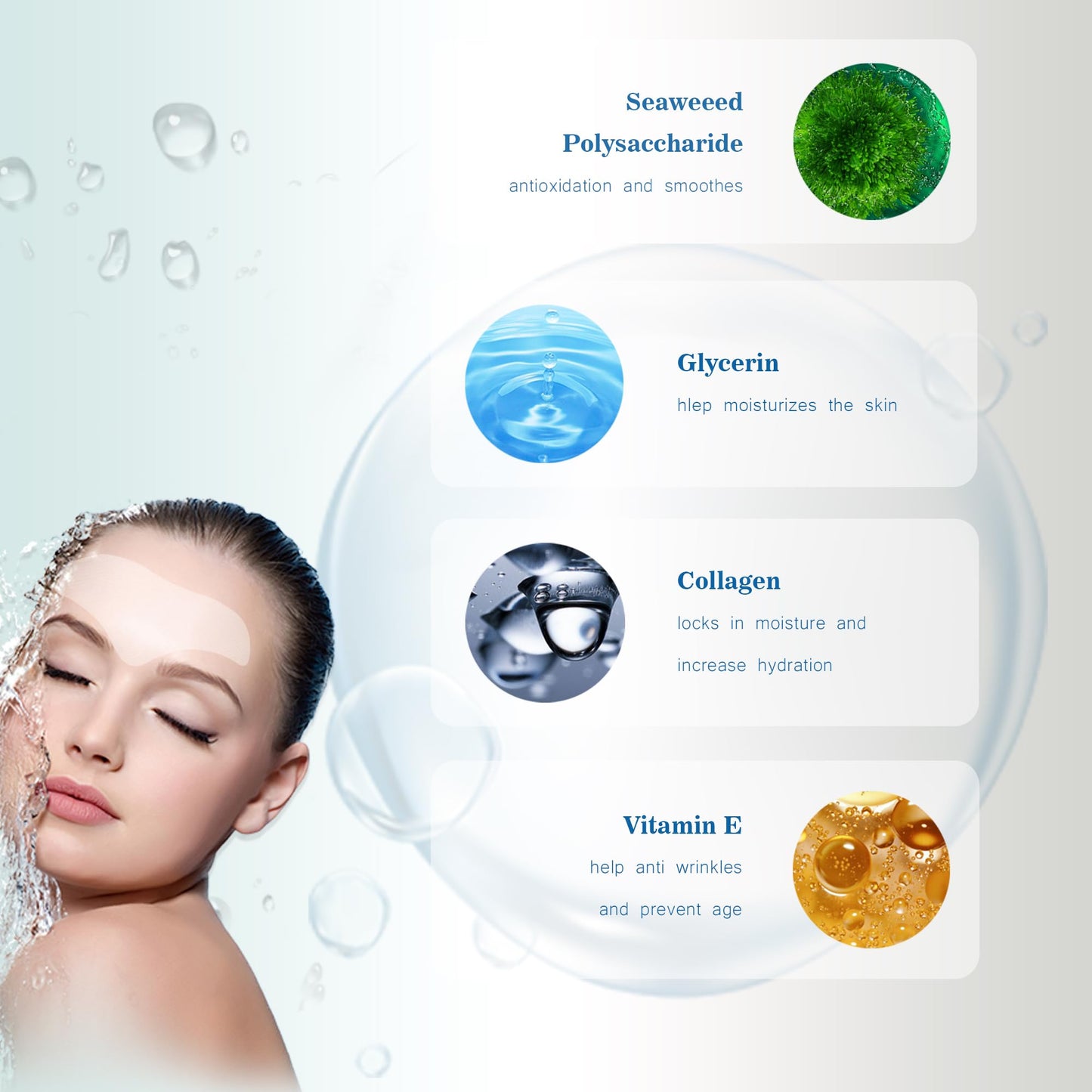 Auteek Forehead Wrinkle Patches Overnight 20pcs with Collagen & Seaweed Polysaccharides, Anti Wrinkle Patches for Smooth Fine Lines & Wrinkles, jelly forehead patches Treatment for Skin Care