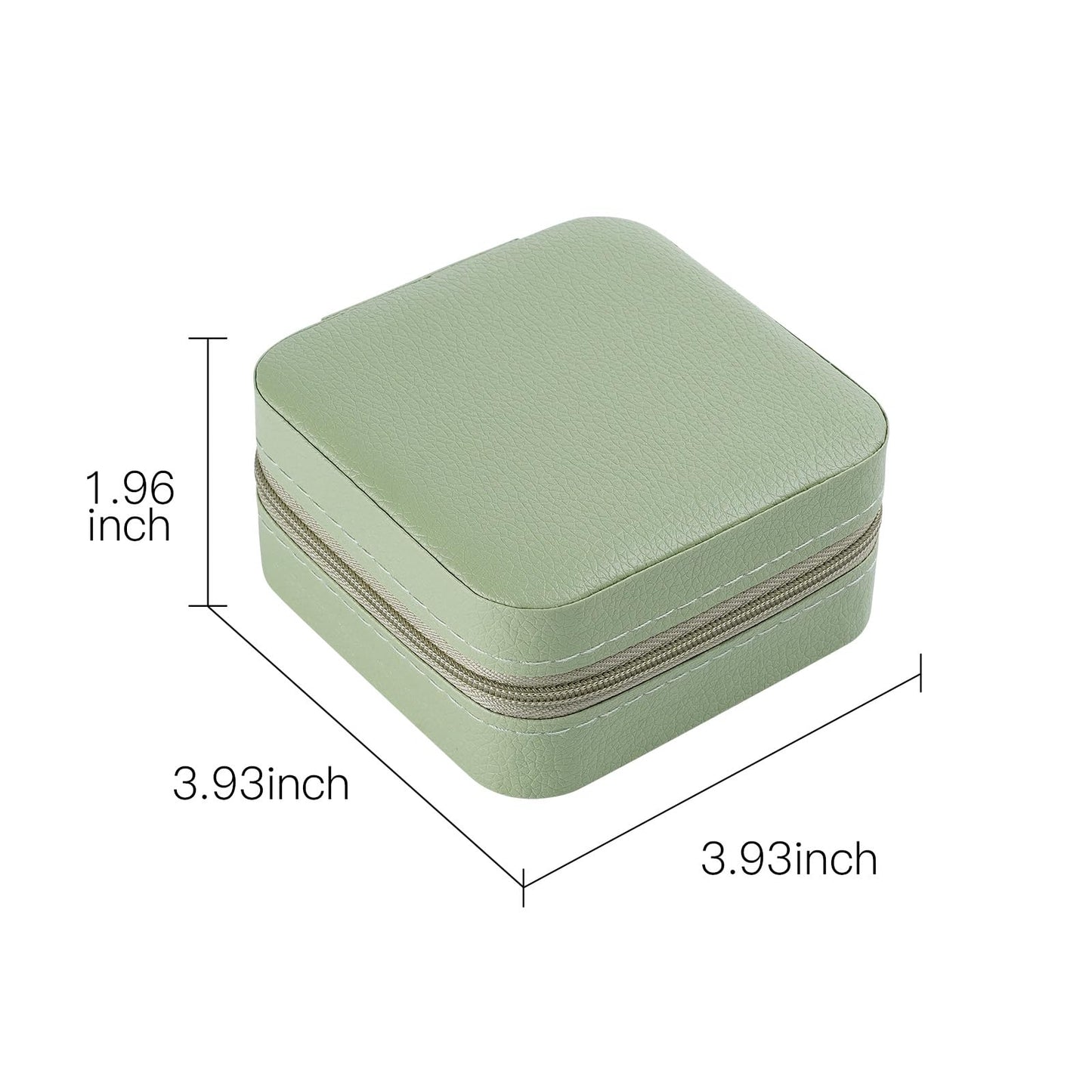 CASEGRACE Travel Jewelry Case, Small Jewelry Box Portable Jewelry Travel Organizer Display Storage Case for Rings Earring Necklace Bracelet, Gift for Women Girls, Green