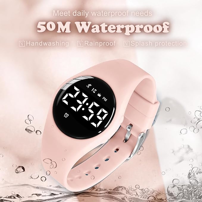 Kids Watches for Girls Boys Digital Sport Watch with Step Counter Pedometer Vibration Alarm Clock, No App Waterproof Fitness Tracker Kids Watch Boys Girls Teens Students Ages 5-16
