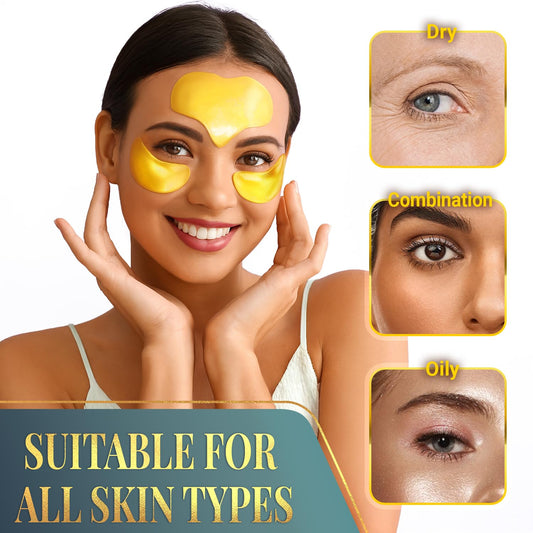 Forehead Wrinkle Patches for Face - Collagen, Hyaluronic Acid and Vitamin A Skin Pads - Forehead Line Remover Wrinkle Eye Patch Set - 20 Golden Sachets