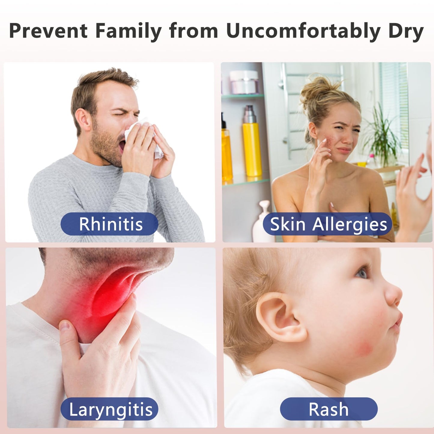 Colorful Mini Humidifier, USB Rechargeable Humidifier, small humidifier, 4 Modes Super Quiet, Humidifiers For Bedroom,Suitable For Travel Office Family Baby Bedroom-Grey