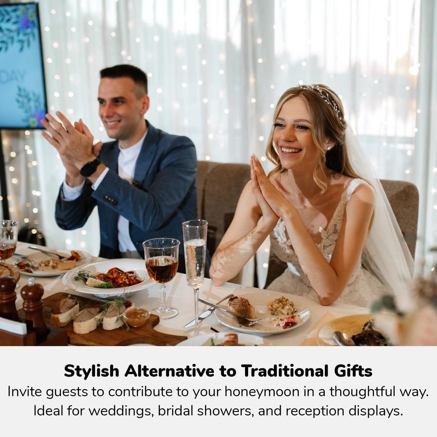 321Done Honeymoon Wish Cards, Made in USA - White, 3.5x5 Small - No Gifts Request Wedding, Invitation Insert, Enclosure Card, No Gifts Please, Wishing Well, Honeymoon Fund - Set of 50