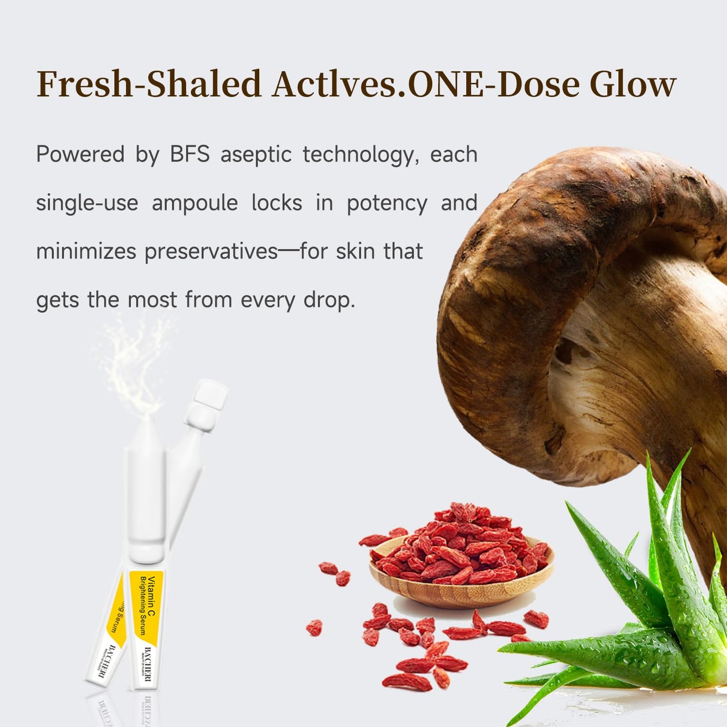 Vitamin C Brightening Serum for Face, Antioxidant Hydrating Ampoules with Glutathione, Niacinamide & Hyaluronic Acid, Daily Skincare for Uneven Tone, Dark Spots & Sensitive Dry Skin, 1.2ml x 30