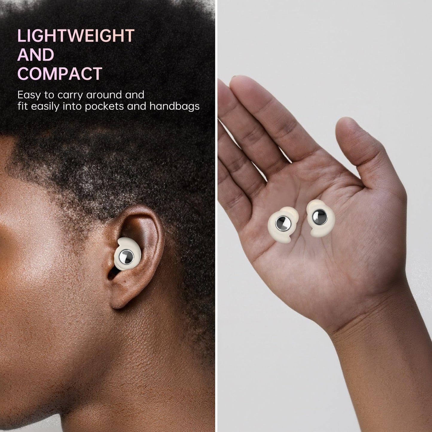 CHACHA Earplugs for Sleeping, 45dB Noise Cancelling Reduction, Soft Silicone Earplugs for Travel, Concert, Focus, Must-Have Travel Essentials for Hearing Protection, White