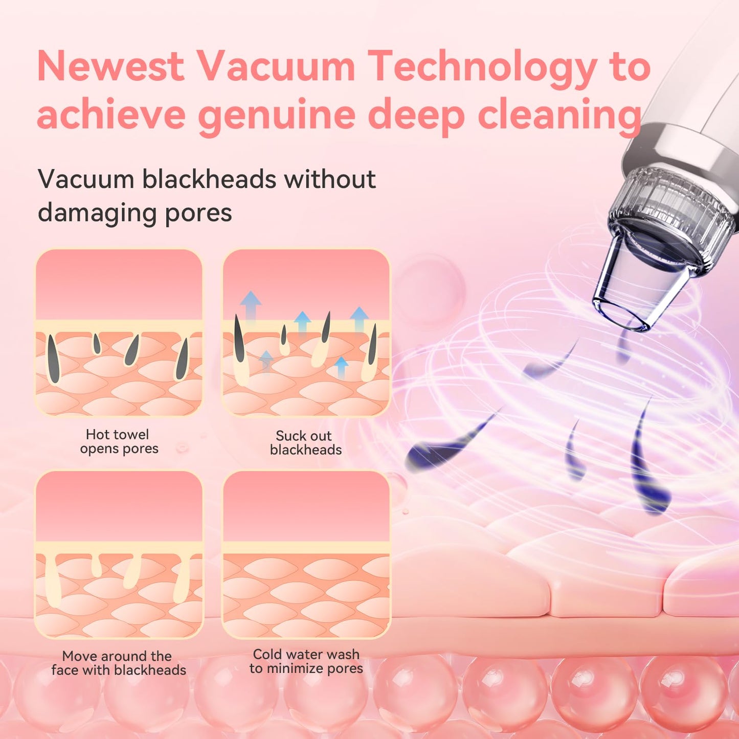 Blackhead Remover Pore Vacuum Upgraded Facial Pore Cleaner Electric Comedone Whitehead Extractor Tool-USB Rechargeable Blackhead Vacuum Kit for Women & Men