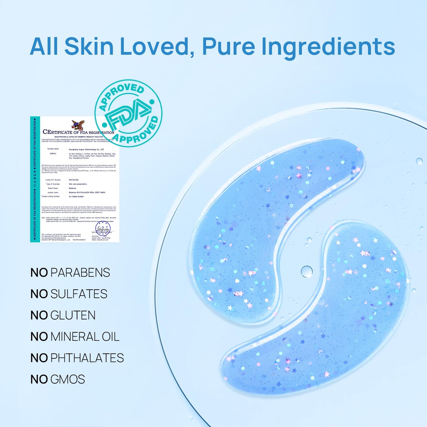 Under Eye Masks - Eye Patches for Puffy Eyes and Dark Circles, Wrinkles with Blue Algae Extract Collagen & Caffeine - Travel Essential Eye Gels for Puffiness (Blue Algae, 28 Pairs)