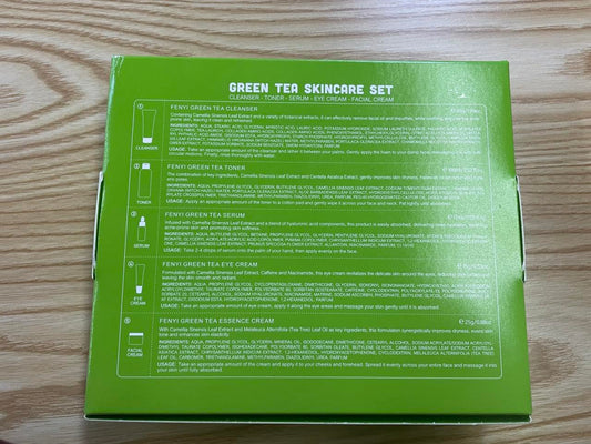 Green Tea Skincare Set, 5 Pcs Skincare Gift Set with Cleanser, Face Serum, Face Cream, Eye Cream, Toner , Skincare Kits For Teen Girls, Hydrating Facial Kit For Women