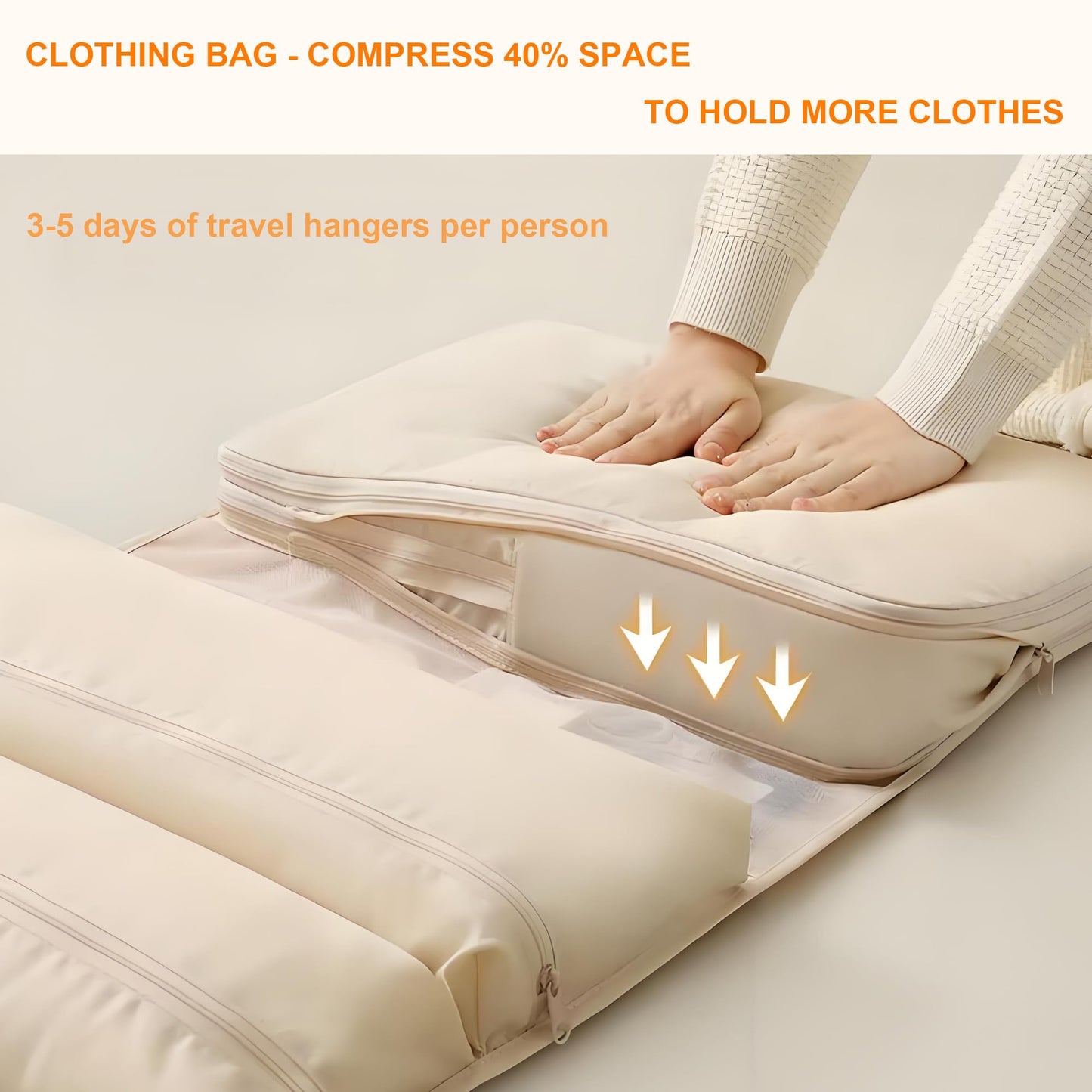 6-in-1 Hanging Packing Cubes for Travel Foldable Hanging Suitcase Organizer Bag Packing Cubes for Suitcases and Travel Luggage