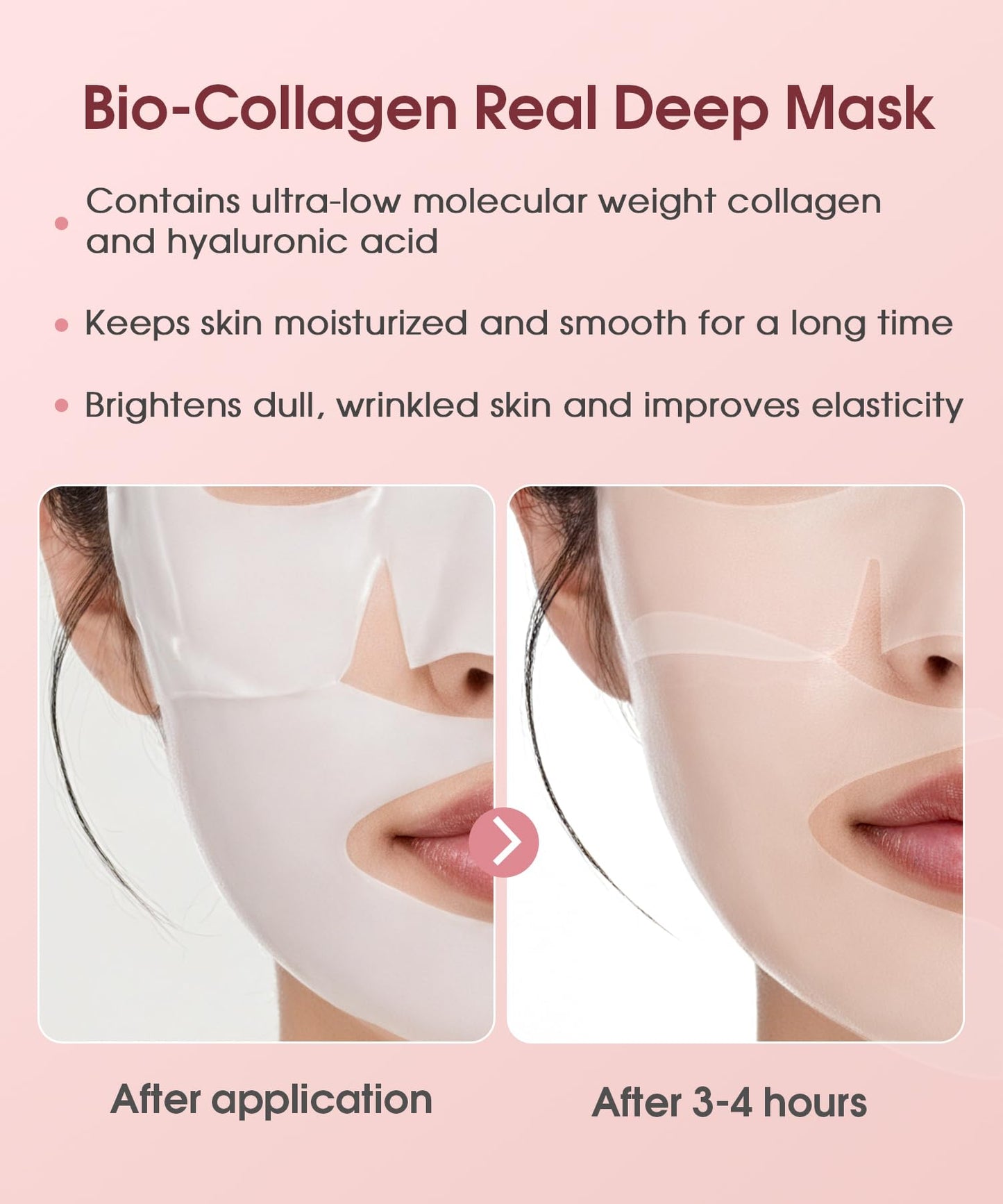Aehocp Bio-Collagen Face Mask - Korean Skincare, Women's Facial Treatments & Masks, Deep Hydrating Overnight Mask, Firming & Moisturizing, 6-Pack