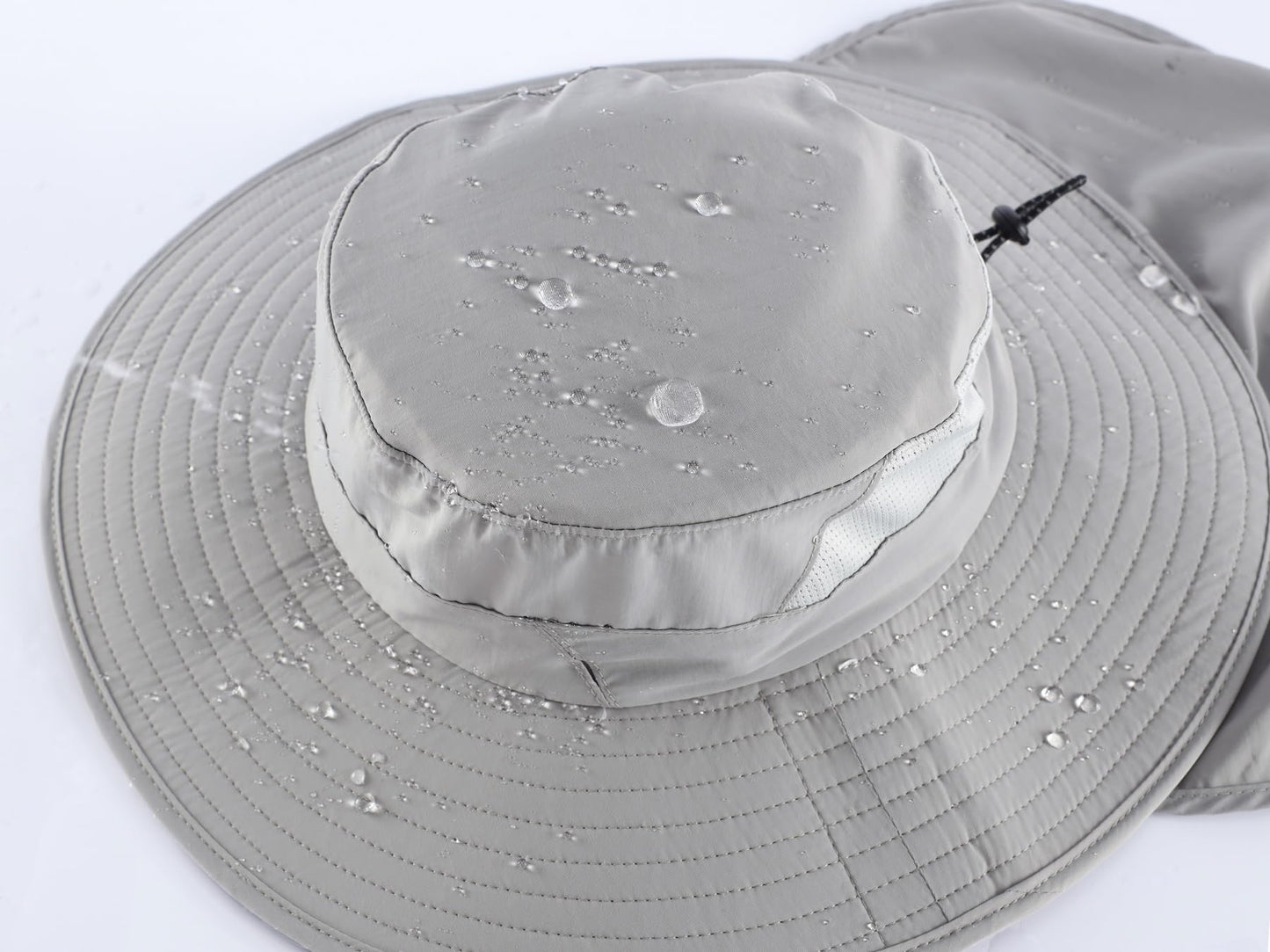 Home Prefer UPF 50+ Sun Hats for Men Women Wide Brim Fishing Hat with Neck Flap Summer Safari UV Protection Bucket Hat Light Grey