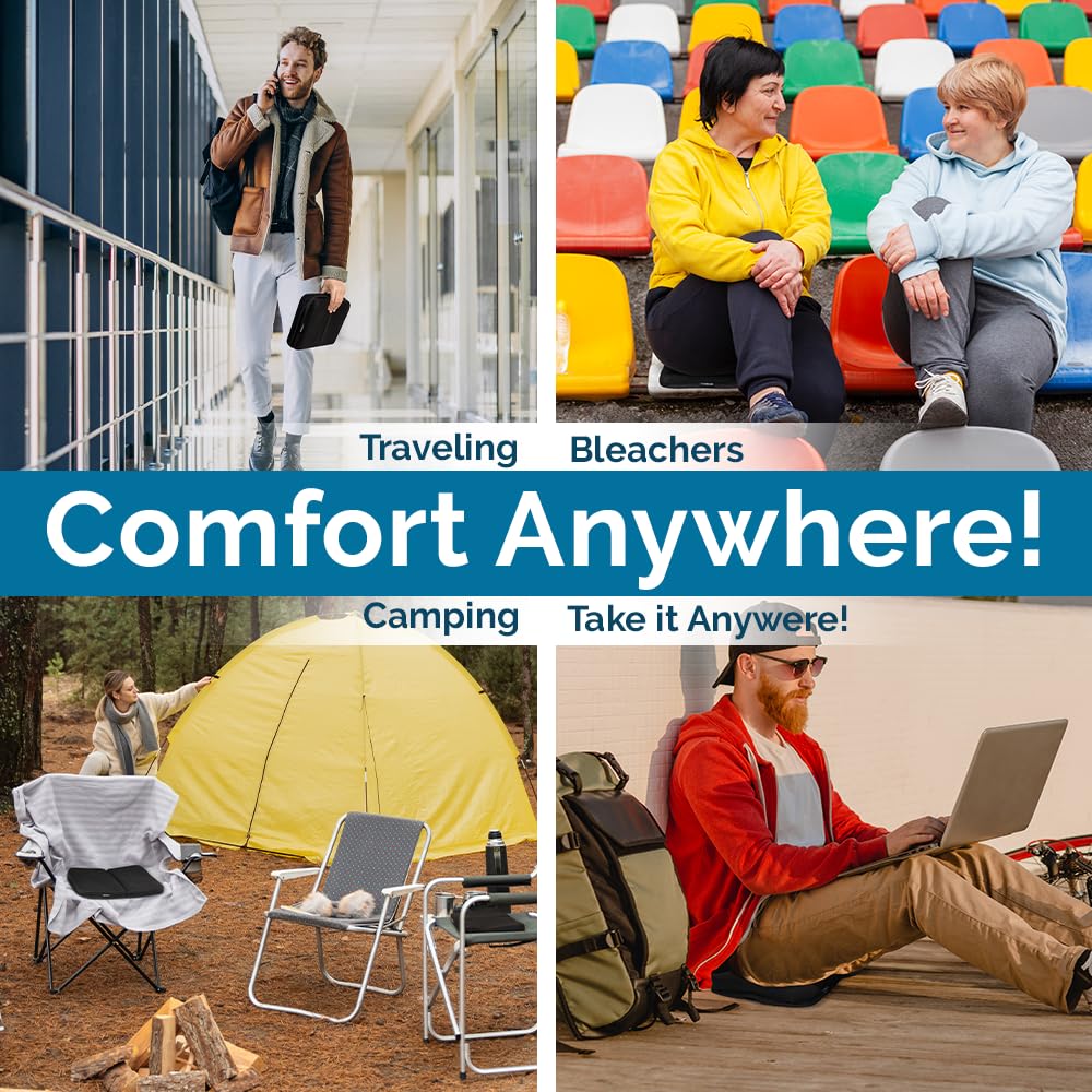 ComfiLife Ergo-Gel Airplane Seat Cushion – Travel Seat Cushion – Foldable, Portable Comfort