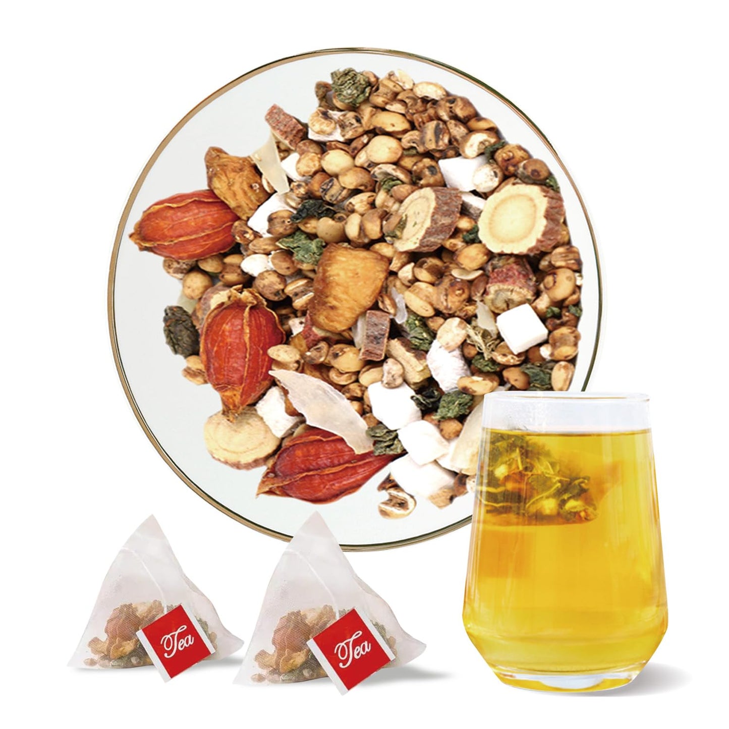 Chicory And Gardenia Tea - Kidneys & Liver Health Tea, 8 Herbal Ingredients Natural Blend, Chicory and Gardenia Tea Bags, Chinese Herbal Tea (250g/10g x25pcs)