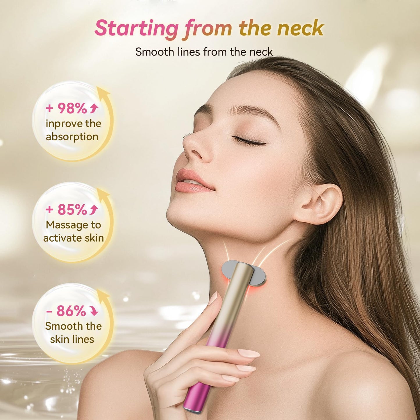 7 in 1 Red-Light-Therapy,Red Light Therapy for Face Eye Skincare Equipment at Home,Red for Skincare & Blue Rejuvenation Tool (Rose Purple)