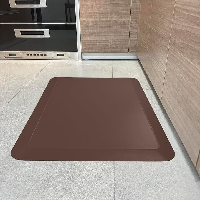 1" Extra Thick Anti Fatigue Floor Mat 60" L x 17" W,Kitchen Mat, Standing Desk Mat,140D Advanced PU Foam Ergonomic Comfort at Home, Office, Garage, Sink (Chocolate)