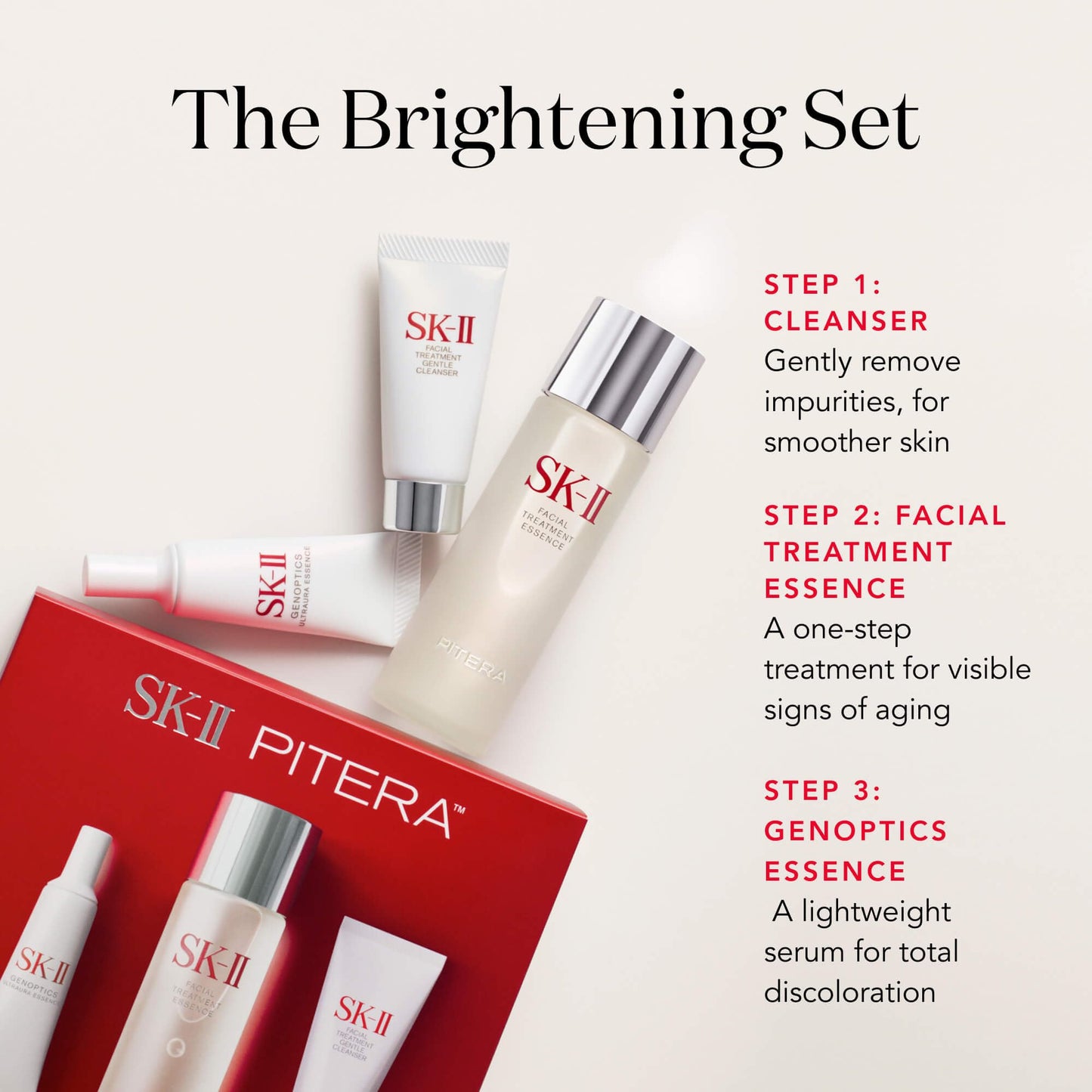 SK-II Ultimate Aura Skincare Kit - Radiance-Boosting Skincare Gift Set with Travel & Full Size Products - Kit Includes Full Size Facial Treatment Essence, Mini Cleanser & Mini Essence Serum (3 Count)