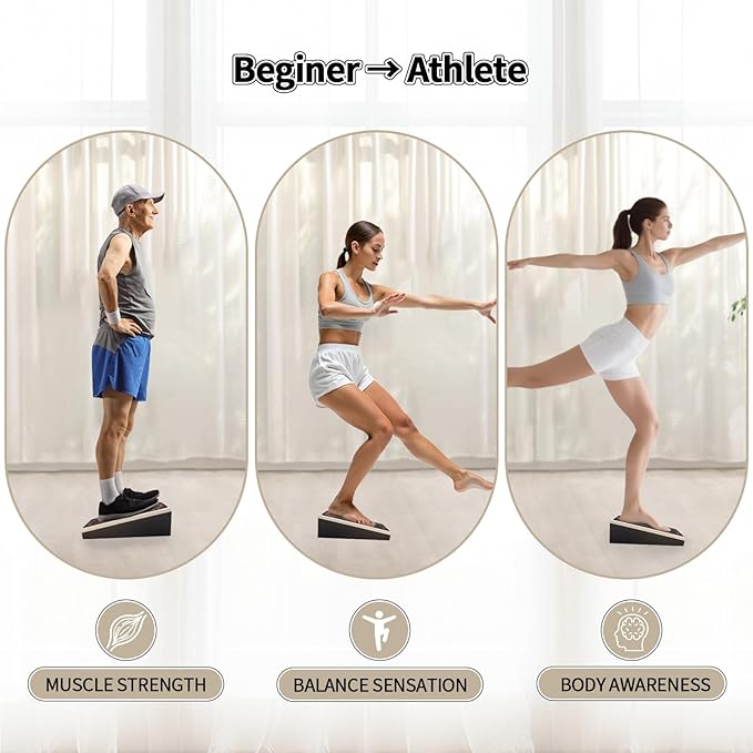 Balance Blocks 2-in-1 Slant Board – 2 Pcs for Ankle and Calf Stretching Physical Therapy, Portable Balance Trainer for Core Strength, Stability, and Athletic Performance