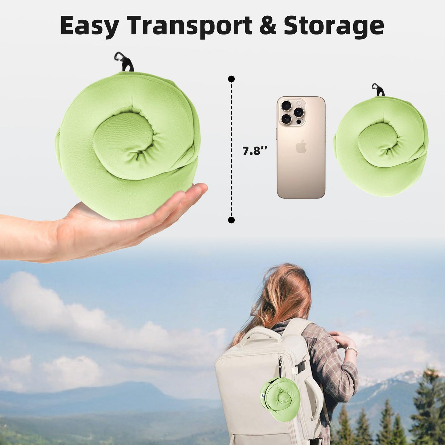 ALLINCOZY Privacy-Friendly Hooded Travel Pillow for Kids & Adults, Sensory-Friendly, Memory Foam Neck Support for Airplane, Car & Train, Breathable Fabric, Portable, Ultimate Comfort