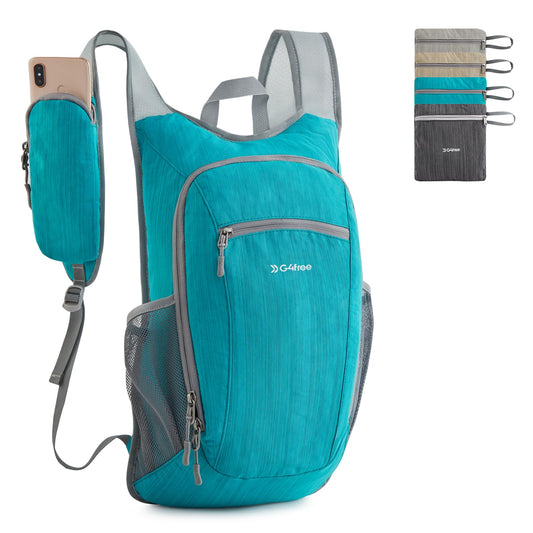 G4Free 15L Hiking Daypack Lightweight Travel Backpack Packable Outdoor Casual Foldable Shoulder Bag (Peacock Blue)